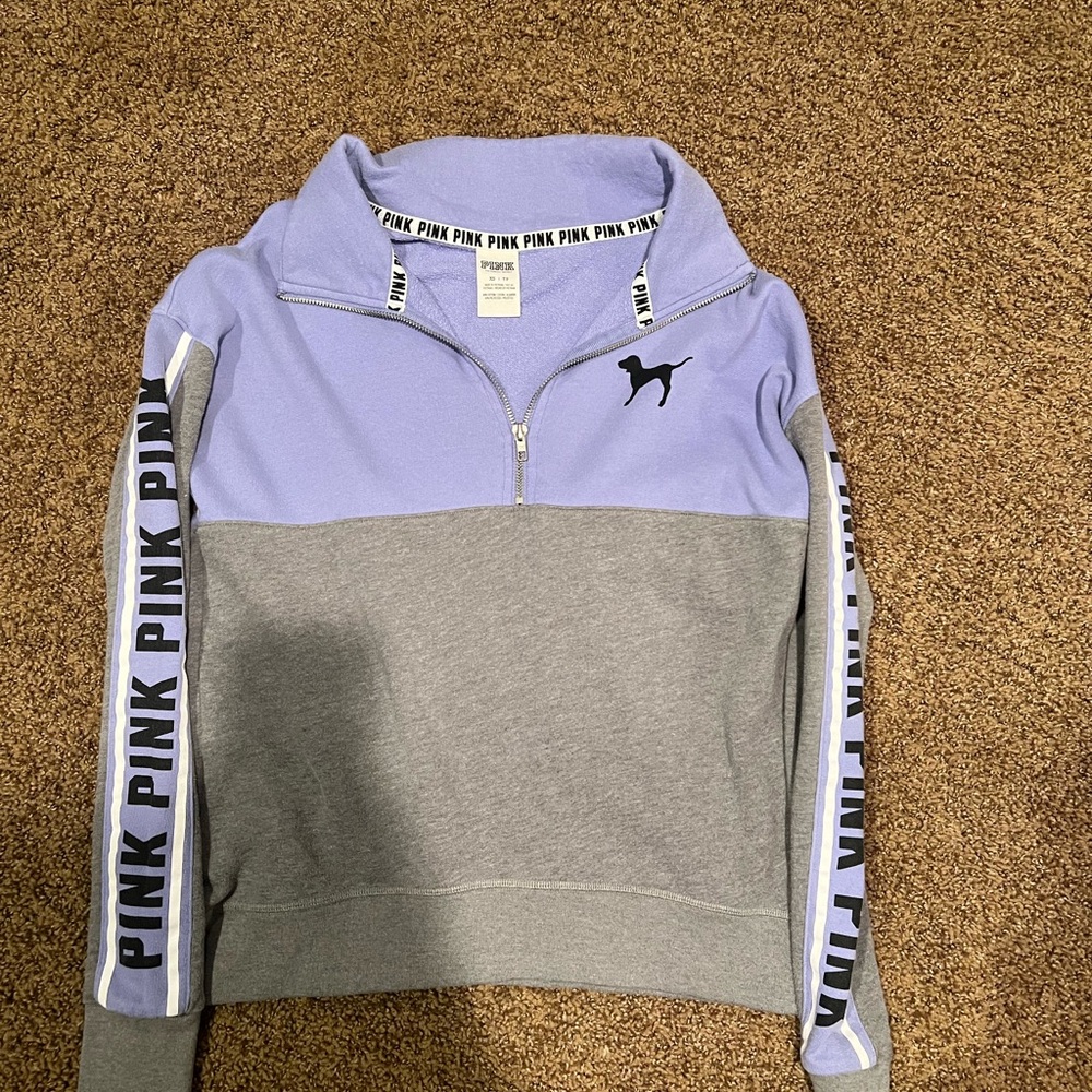Victoria's Secret PINK Colorblock Quarter-Zip Pullover